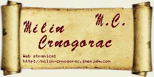 Milin Crnogorac vizit kartica